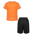 thumbnail image 2 of Linjinx Kids Boys Girls 2 Piece Tracksuit Moisture Wicking Short T-shirts with Sport Shorts Set Gym Orange&Black 120, 2 of 4