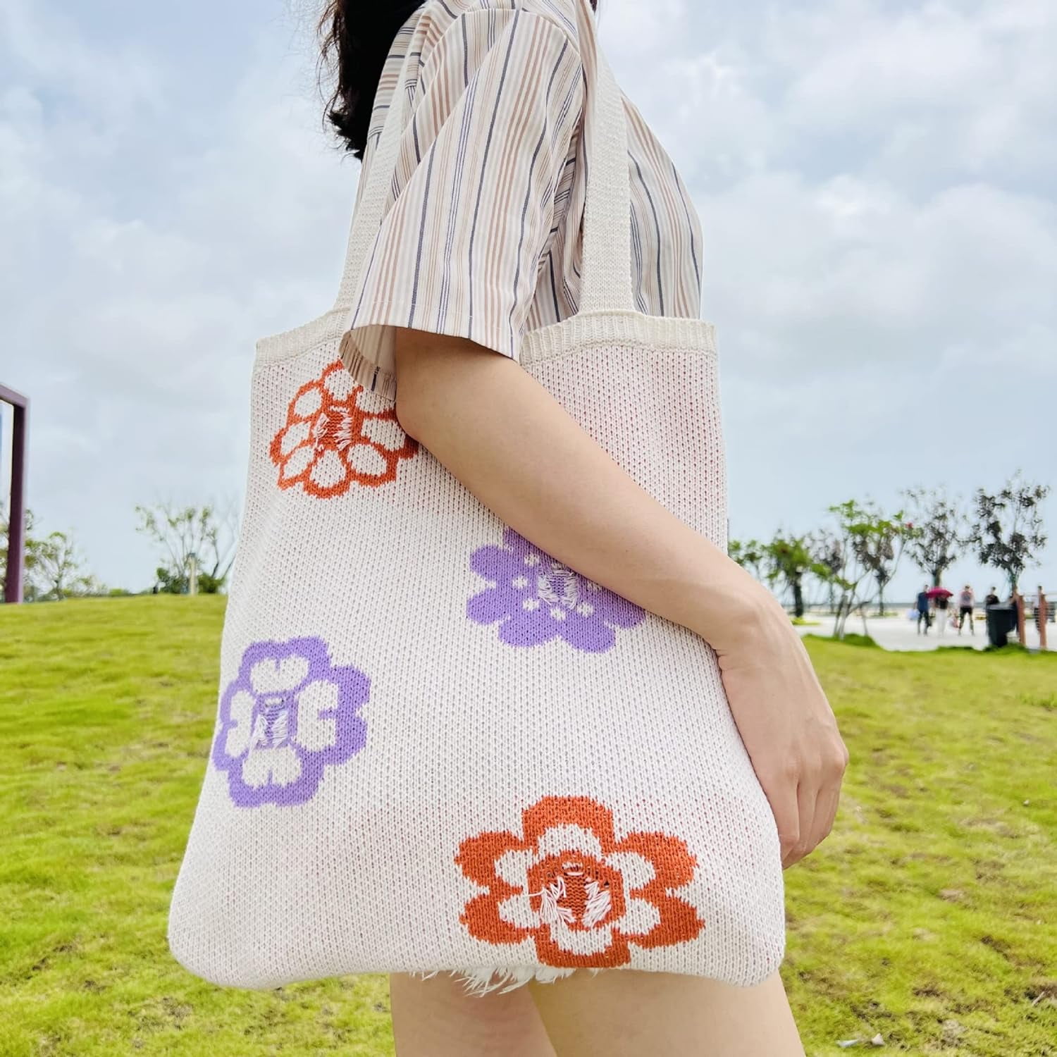 Kukuzhu Crochet Tote Bag Aesthetic Tote Bag Aesthetic Y2k Tote Bag Aesthetic Y2k Cute Tote Bags Aesthetic