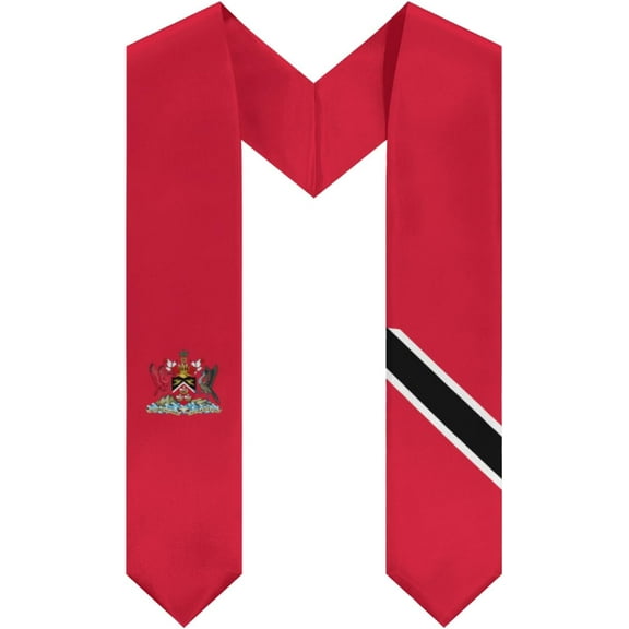 Trinidad and Tobago Flag Emblem Graduation Stole Shawl Sash Honor For Study Aboard International Students