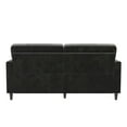 thumbnail image 3 of Novogratz Concord Sofa, Small Space Living Room 3 Seater, Pocket Coil Cushions, Gray Velvet, 3 of 16