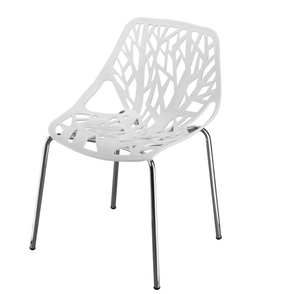 4PCS Bird's Nest Fashion Style Lounge Chair for Living Room,Plastic Steel Stool，Leisure Backrest Restaurant Chairs,White