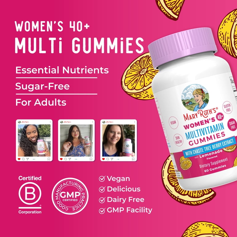 MaryRuth Women's 40+ Multivitamin Gummies, 60ct, Lemonade