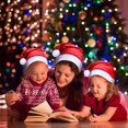 thumbnail image 4 of 10/1 piezas de gorro navideño para niños adultos, gorros navideños rojos de Papá Noel, gorros navideños, decoración de fiesta de Año Nuevo para niños y niñas, Navidad, 4 of 5