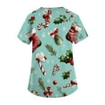 thumbnail image 4 of Garbnen Scrubs for Women Tops Merry Christmas Womens Scrubs Short Sleeve V Neck Santa Claus Print Nurse Uniforms with Pockets, 4 of 6