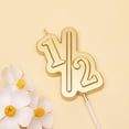 thumbnail image 3 of Large 2.76 Inch Gold Number Birthday Candles, 1/2 Number Candles for Cake, Extra Tall Milestone Birthday Cake Candles, Party Decoration Supplies for Celebration, Anniversary, Shower, Bakery, Gold, 3 of 5
