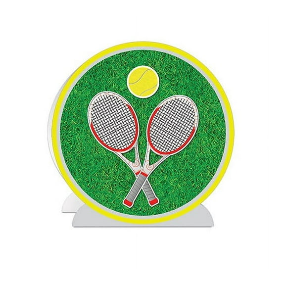 Party Central Club Pack of 12 Green and Yellow 3-D Tennis Table Centerpieces 10"