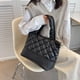thumbnail image 4 of Bolso Bolsos Bandolera Moda Otoño Grandes Acolchados Algodón Totes Negro, 4 of 9