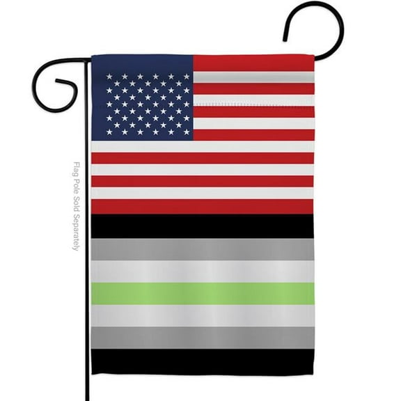 Americana Home & Garden G149026-BO US Agender Pride Support 13 x 18.5 in. Double-Sided Decorative Vertical Garden Flags for House Decoration Banner Yard Gift