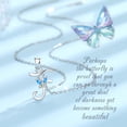 thumbnail image 2 of EUDORA Sterling Silver F Initial Necklaces with Blue Butterfly, Script Letter Alphabet Pendant Jewelry Gift for Women, Mother, 18 inch Chain, 2 of 10