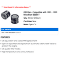 thumbnail image 2 of Oil Filter - Compatible with 1991 - 1999 Mitsubishi 3000GT 1992 1993 1994 1995 1996 1997 1998, 2 of 2