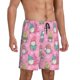 thumbnail image 2 of Balery pink Holiday Joy Pantalones cortos de pijama de punto de algodón para hombre con cinturilla y bolsillos-4X-Large, 2 of 6