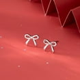 thumbnail image 4 of Solid 925 Sterling Silver Tiny Bow Earrings Stud for Women Teens Small Bowknot post Stud Earrings, 4 of 12