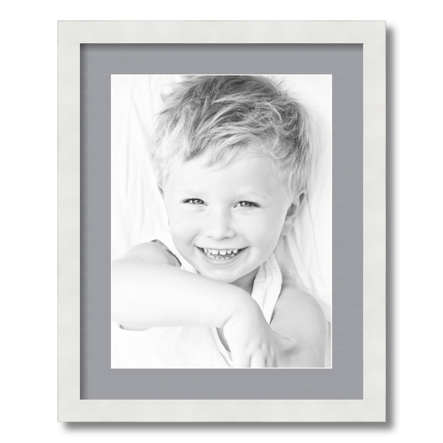 12x16 Opening ArtToFrames Matted 16x20 Black Picture Frame with 2" Double Mat 