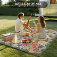 thumbnail image 4 of Green Boho Flower Outdoor Rug for Patio/Deck/Porch, Non-Slip Large Area Rug 6 x 9 Ft, Spring Watercolor Country Floral Plant Indoor Outdoor Rugs Washable Area Rugs, Camping Rug Carpet Runner, 4 of 8