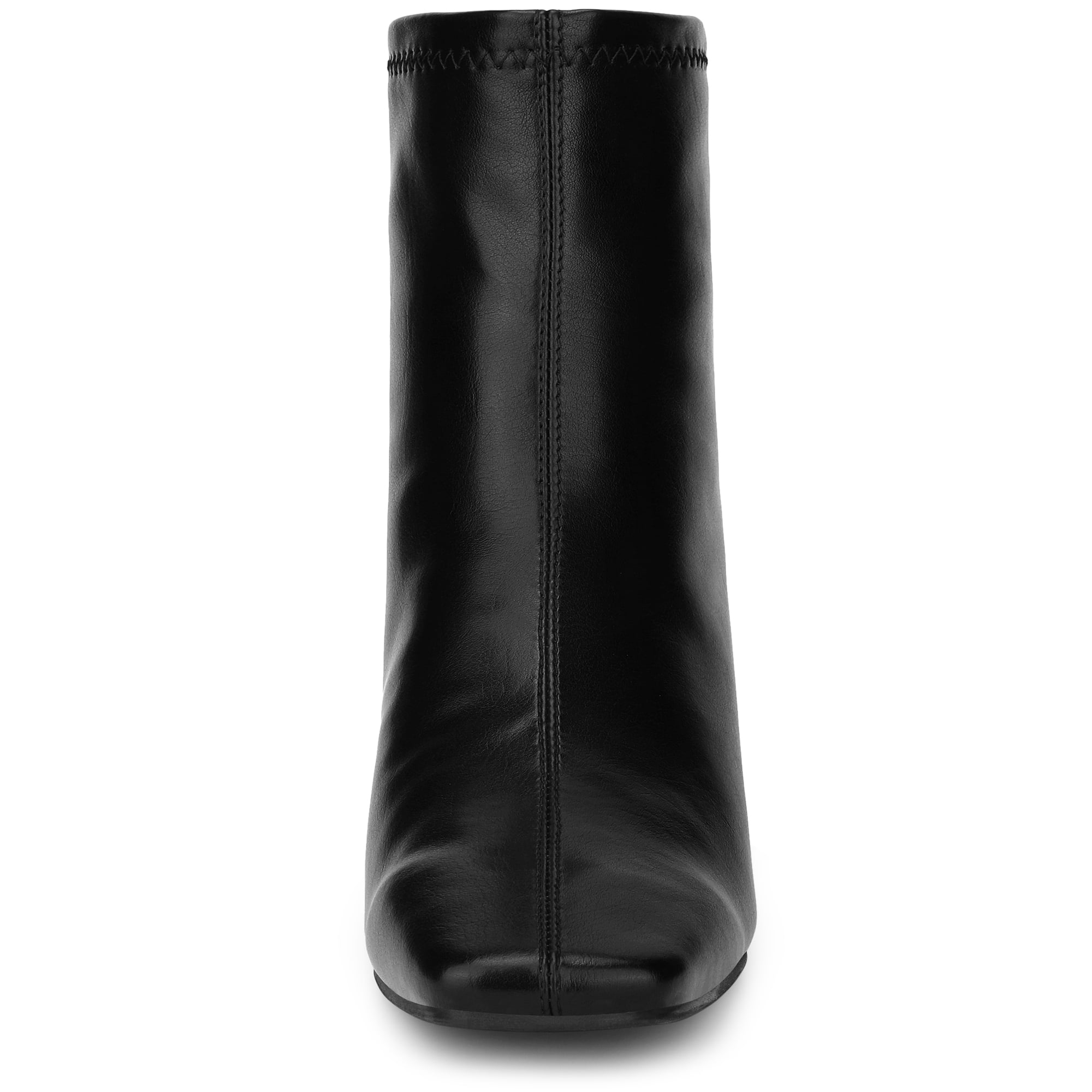 DARING DIVA Square Toe Block Heels Ankle Boots Black 7.5