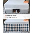thumbnail image 7 of Blue Brown Plaid Wrap Around Bed Skirts for California King Bed 18" Drop,Bed Skirt with Adjustable Elastic Belt Dust Ruffle Bed Valance Modern Abstract Striped Gingham Checked Bed Frame Cover, 7 of 7
