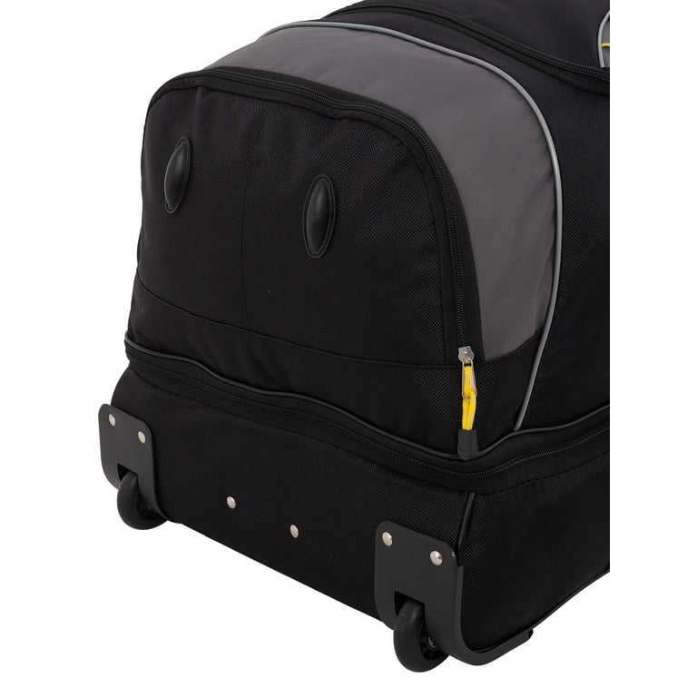 Travelers Club Adventurer 30" 2-Section Drop-Bottom Rolling Duffel Travel  Luggage - Black