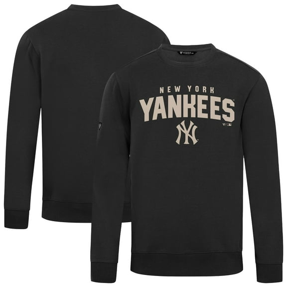 Men's Levelwear Black New York Yankees Zane Team Arch Pullover Sweatshirt