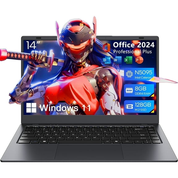 BiTECOOL 14 inch Windows 11 Pro laptops New Intel Celeron N5095 2.0GHz 8GB RAM 128GB ROM Notebook PC Computer Laptop with AI