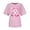 Pink, variant on XDZJLR Cancer Awareness Women T Shirt Ladies Pink Ribbon Graphic Round Neck Short Sleeve T Shirt Tops T-Shirts Black Xl