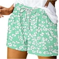 thumbnail image 2 of BiZtdJrK Women's Summer Boxer Shorts Drawstring Elastic Waist Striped Shorts Comfy Breathable Loose Pajama Shorts with Pockets Mint Green XXL, 2 of 5