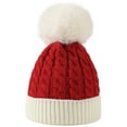 thumbnail image 2 of EQWLJWE NEW Christmas Girls Boys Kids Winter Beanie Gradient Knit Hat Warm Knit Thick Ski Cap With Fluff Ball For 1-6Years Old Girls' Hats Holiday Clearance, 2 of 8