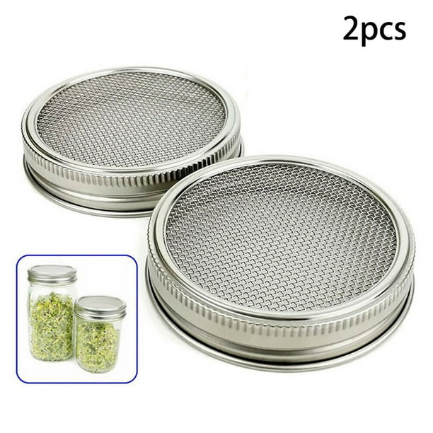 2Pcs Jar Sprouting Lids Wide Mouth Stainless Steel Sprouting Lids for