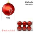 thumbnail image 2 of Allgala 6-PK 3 Inch Luxury Glitter Rich Decoration Christmas Tree Ornament Balls-Red-XB93103, 2 of 3