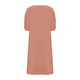 thumbnail image 4 of Liquidation d'Été 2025! Robe pour Femme Grande Taille, Liquidation de Robes d'Été pour Femmes, Combinaison d'Été pour Femme en Coton et Lin à Manches Courtes, Col en V, Manches Courtes, Jupe Longue, 4 of 5
