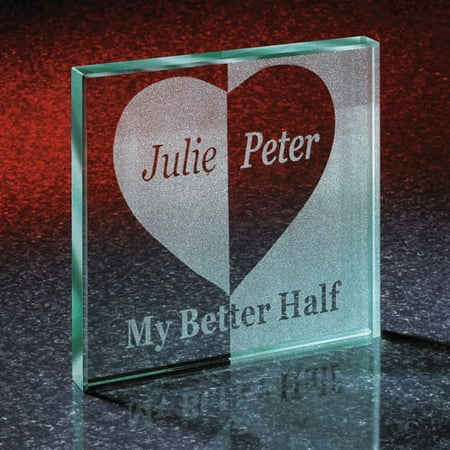 Personalized Better Half Glass Block