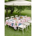 thumbnail image 4 of Outdoor Tablecloth with Umbrella Hole for Patio/Picnic/Party/Camping, Pink Children's Day Waterproof Table Cloth Rectangle Table Cover Washable, Car Tree Stars Cartoon Modern Art (60"x 102"), 4 of 8
