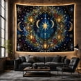 thumbnail image 6 of Celestial Star and Moon Phase Wreath Against Starry Sky Mystical Fantasy for Meditation Enthusiasts Serene Wall Art Decor Housewarming Gift Tapestry Wall Hanging for Bedroom and Dorm, 6 of 7