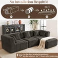 thumbnail image 4 of 110" Chenille Modular Sectional Sofa, 4 pcs Upholstered Cloud Couch with Movable Ottoman & 5 Pillows, Deep Seat L Shaped Sectional Couch, No Assembly Required, 4 of 10