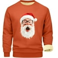 thumbnail image 4 of Men's Sweatshirt Christmas Shirt Long Sleeve Funny Holiday Crewneck T-Shirt, Santa Claus Print Loose Fit Top, Festive and Comfortable for Men's Winter Wear,Saffron,2XL, 4 of 6