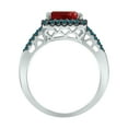 thumbnail image 2 of SZUL Women's 2 1/2 Carat Emerald Cut Garnet and 1/3 CTW Blue Diamond Ring in 10K White Gold, 2 of 6