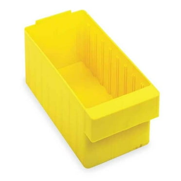 Quantum Storage Systems QED602YL Super Tuff Euro Heavy Duty Parts Organizer Yellow Bins 18" L x 6" W x 5" H 24 Pack