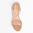 thumbnail image 4 of FSJ Women Chic Round Open Toe Strappy Sandals Chunky Block Heel Cross Strap Studded Rhinestones Pumps Party Date Work Shoes Size 10.5 Nude, 4 of 5