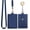 Blue, variant on Wonderpool ID Badge Holder Genuine Leather Card Slots Case with Detachable Neck Lanyard and Retractable Badge Reel for Office School Hospital Exhibition ID & Driver Licence (Brown)