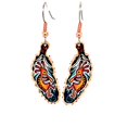 thumbnail image 3 of Native Feather Earrings for Women: One-Sided Feather Earrings, Tribal Earrings - Eagle Feather Earrings Red-tailed Hawk Feather Earrings (FloralPattern), 3 of 25