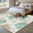 thumbnail image 4 of 6'x9' Area Rugs, Coastal Starfish Indoor Outdoor Area Rug for Living Room Bedroom, Farmhouse Nautical Seahorse Conch Washable Bathroom Rugs Kitchen Floor Carpet Mats Home Decor Aesthetic, 4 of 8