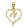 thumbnail image 3 of 14K Yellow Gold Charm Pendant Themed Flat Back Cubic Zirconia CZ Round Clear 20.4 mm 13.4, 3 of 4