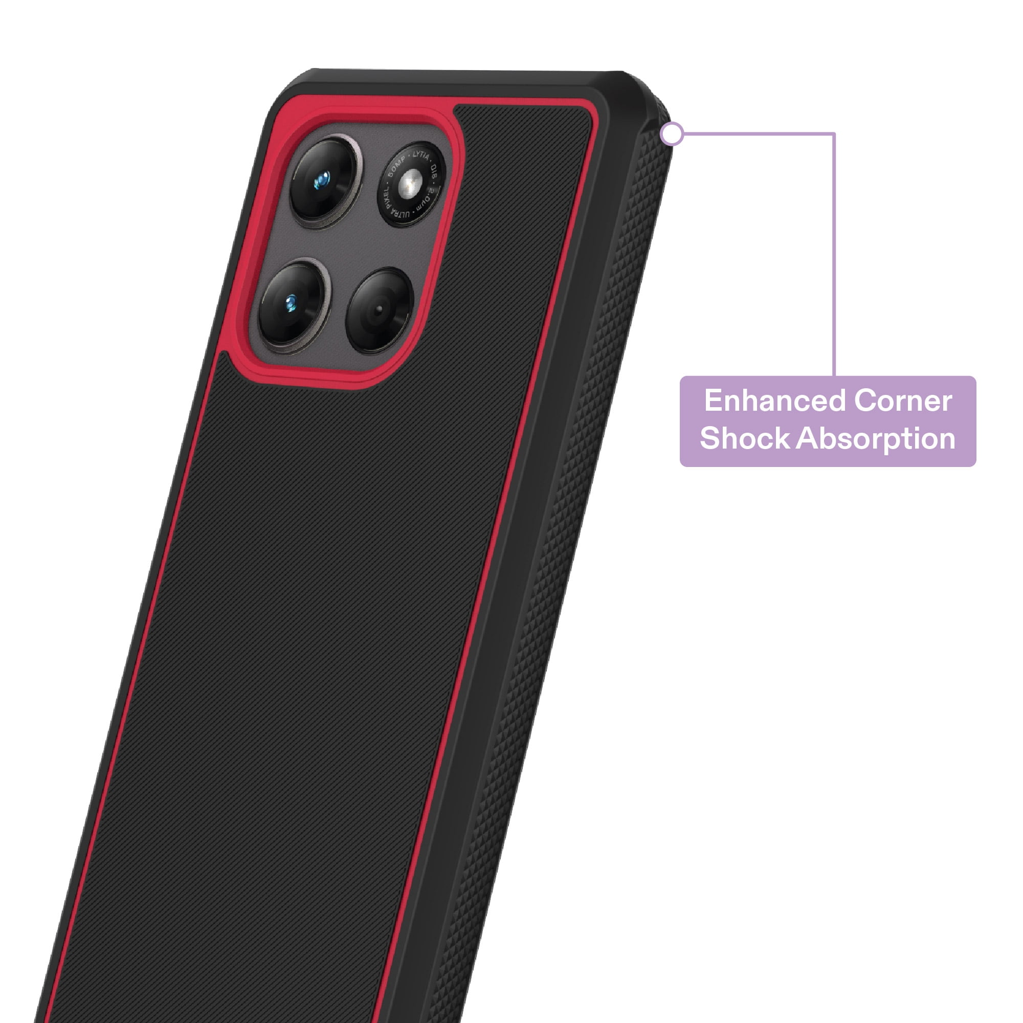 onn Slim Rugged Phone Case for Motorola moto g STYLUS (2026 / 2025) - Red/Black