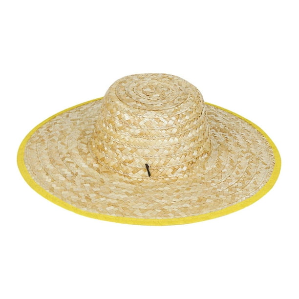 Sombrero de paja vaquero de verano funcional y ligero con cordón para el viento multifuncional Diámetro 45cm
