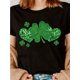 thumbnail image 1 of St. Patrick'S Lucky St. Pati Glitter, Green Man Papuano, Irish Clover T-Shirt Papua Print T-Shirt, Casual Crew Neck Short Sleeve T-Shirt, Women'S Clothing, 1 of 6