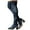 BU2, variant on Womens Denim Over the Knee Thigh High Boots Chunky Heel Retro Long Stretch Sexy Fall Boots(Blue,6.5)