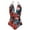 RedB, variant on QNANSPI Swimsuit One Piece for Women, One Piece Swimwear for Ladies, Womens Print Gathered Drawstring 1 Piece Swimsuit