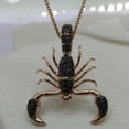 thumbnail image 2 of Hitanshu Jewels 14K Rose Gold Finish Scorpion Pendant Necklace with Black Crystals, Zodiac Scorpio Jewelry, 18" Chain, 2 of 5