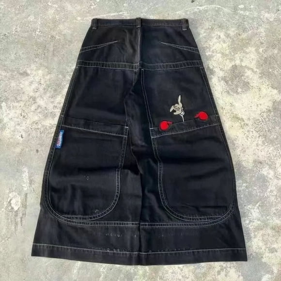 Vintage y2k jeans JNCO Kangaroo men and women Harajuku casual embroidered straight 2024 summer new wide leg y2k jnco jeans ZR