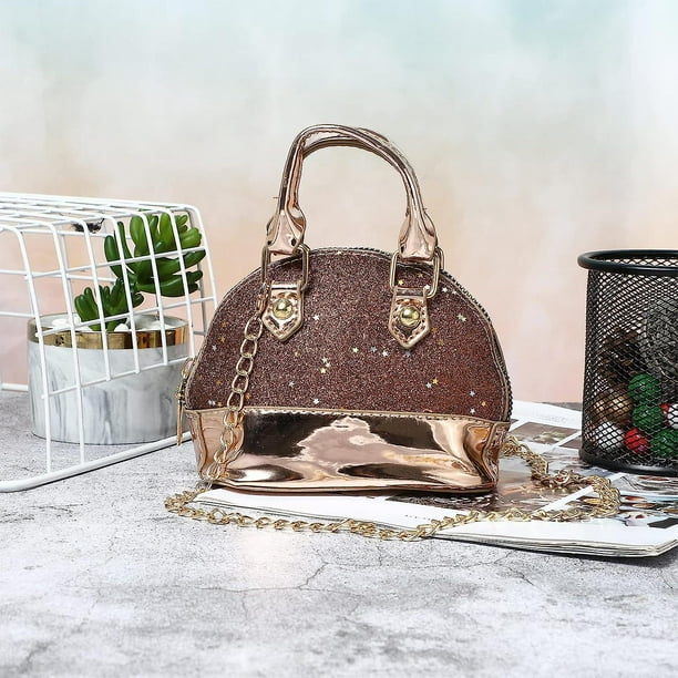 2 piezas bolsos cruzados para ninas pequenas bolso de concha brillante Mini bolsos bonitos de princesa bandolera de hombro para ninos YONGSHENG