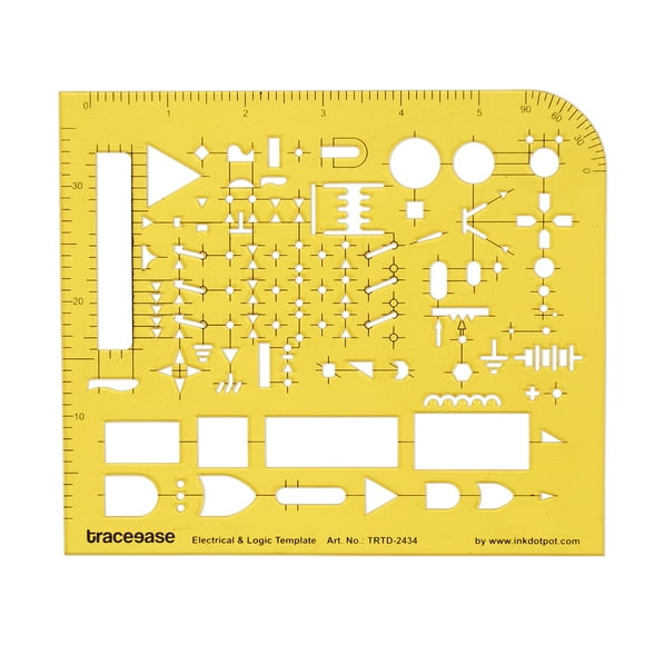Traceease Electrical Drafting Electrical & Logic Template Drawing Stencil,Designing Template Measuring Ruler